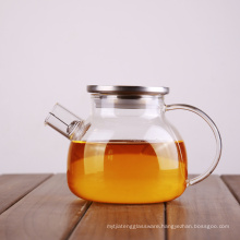 Borosilicate Glass teapot with stainless steel lid.